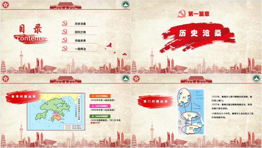 庆祝香港和澳门回归祖国22周年PPT党课 庆祝香港和澳门回归祖国22周年PPT党课