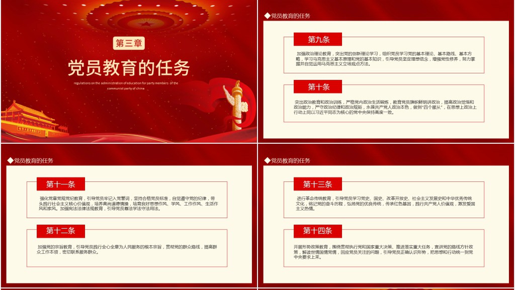 中国共产党党员管理条例PPT党课 中国共产党党员管理条例PPT党课