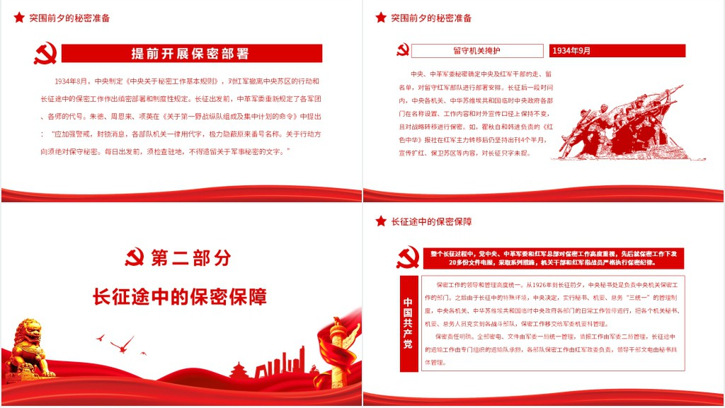 党史上的保密印记党在长征前后的保密工作党员培训保密专题PPT党课 党史上的保密印记党在长征前后的保密工作党员培训保密专题PPT党课