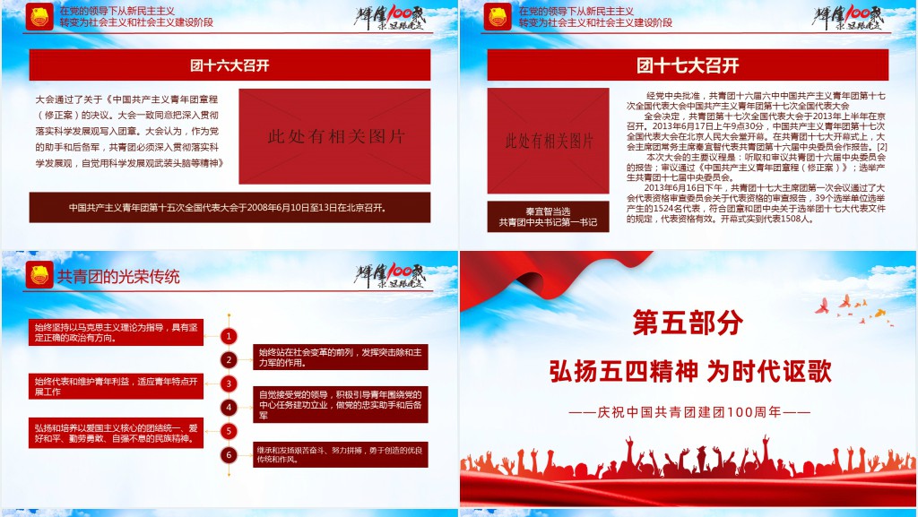 庆建团百年学团史知识PPT党课