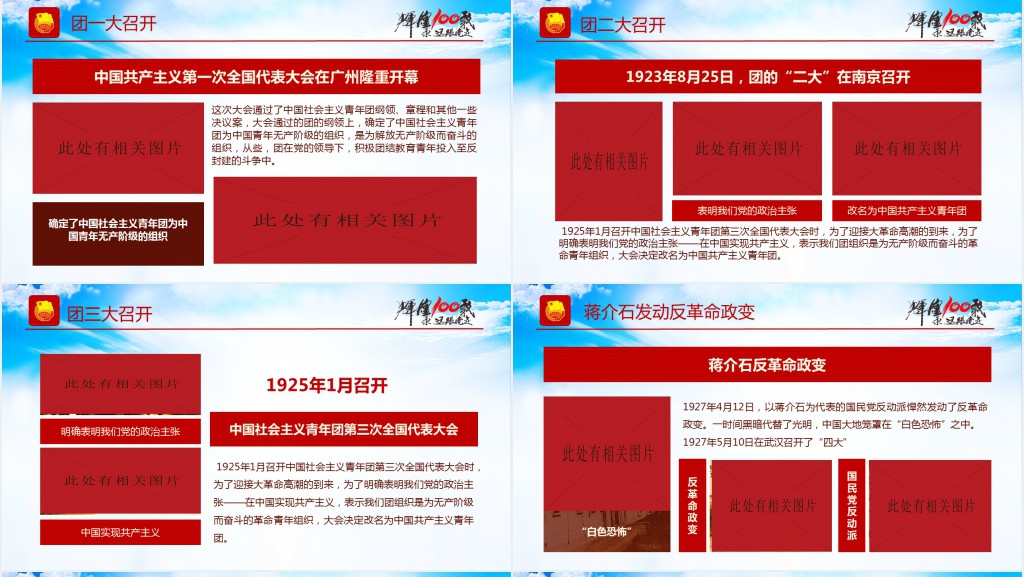 庆建团百年学团史知识PPT党课