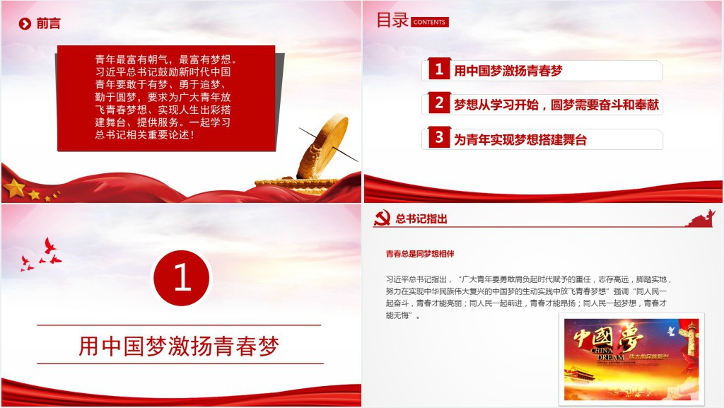 青年人的梦想总书记这样关心PPT党课