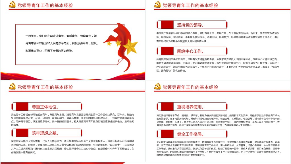 建团百年来党领导青年工作的光辉历程和基本经验PPT党课 建团百年来党领导青年工作的光辉历程和基本经验PPT党课