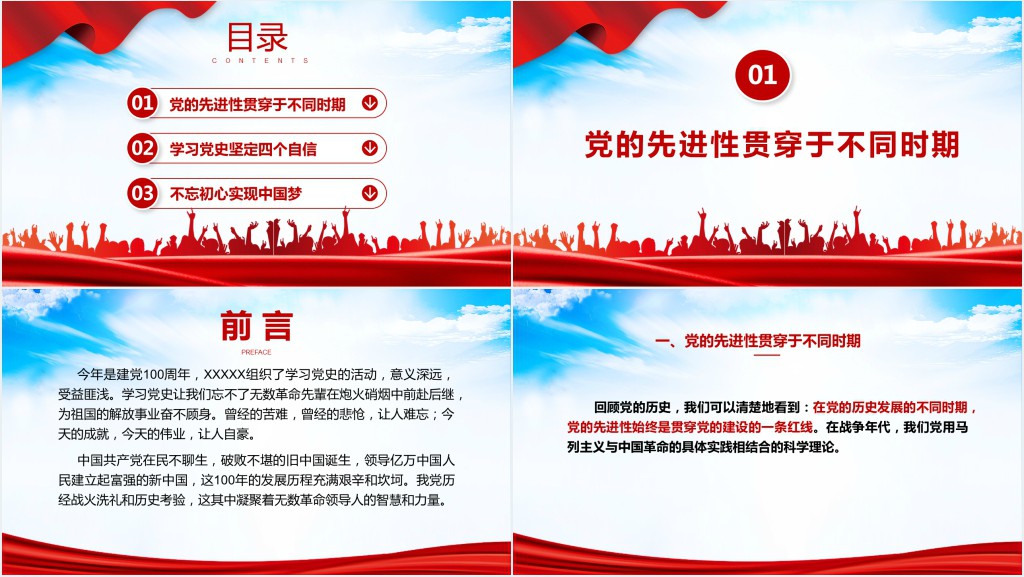 百年党史学习心得体会主题演讲PPT模板 百年党史学习心得体会主题演讲PPT模板