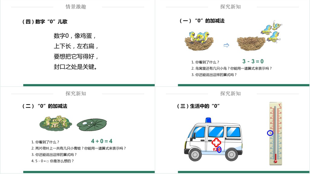 人教版小学一年级数学上册第三课第四课时:1~5的认识和加减法——0的认识和有关的加减法PPT课件 人教版小学一年级数学上册第三课第四课时:1~5的认识和加减法——0的认识和有关的加减法PPT课件