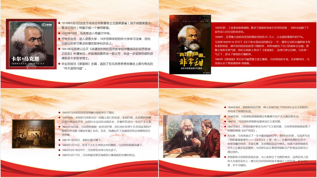 纪念马克思主义真理力量PPT模板