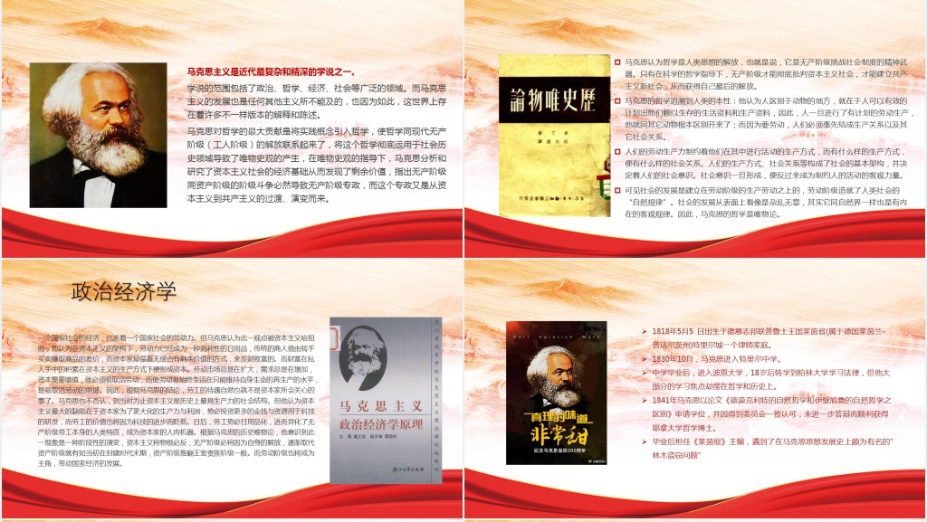 纪念马克思主义真理力量PPT模板