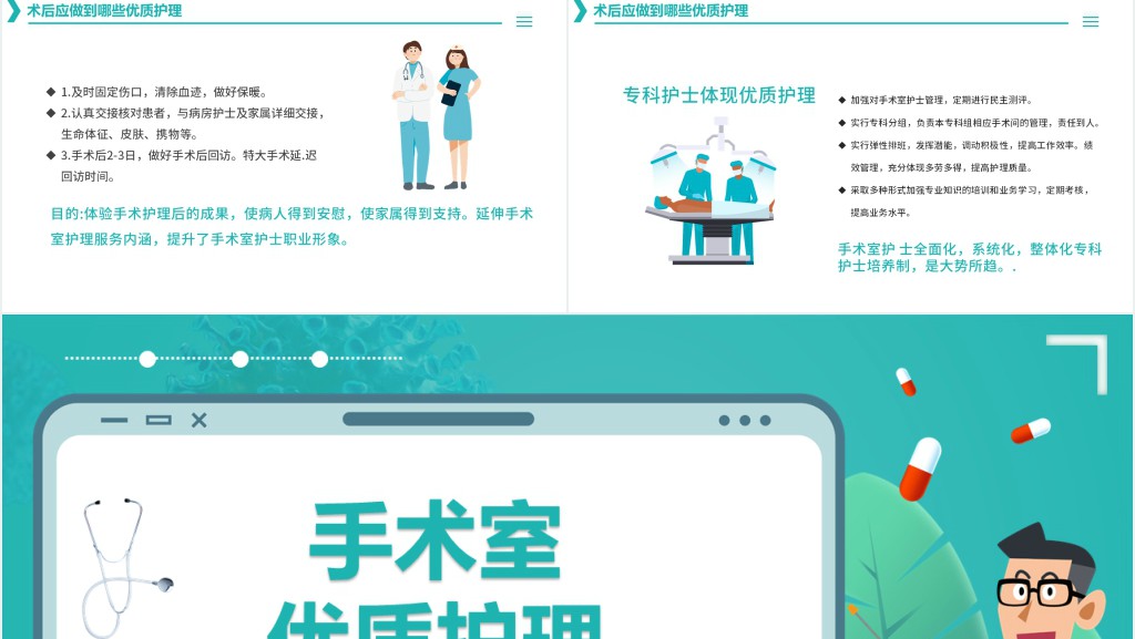 手术室优质护理服务及措施PPT模板 手术室优质护理服务及措施PPT模板