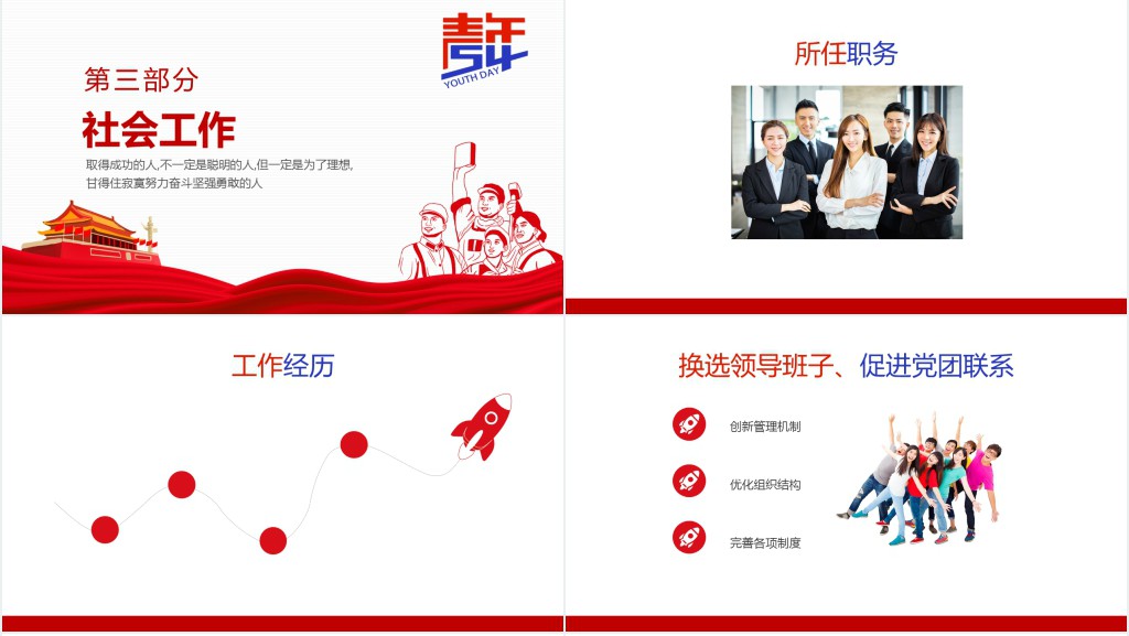 五四青年奖章事迹汇报PPT模板