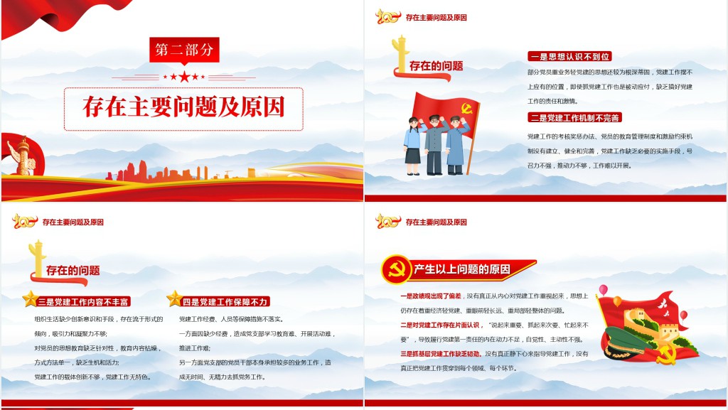 党支部工作总结汇报暨党支部工作计划PPT模板 党支部工作总结汇报暨党支部工作计划PPT模板