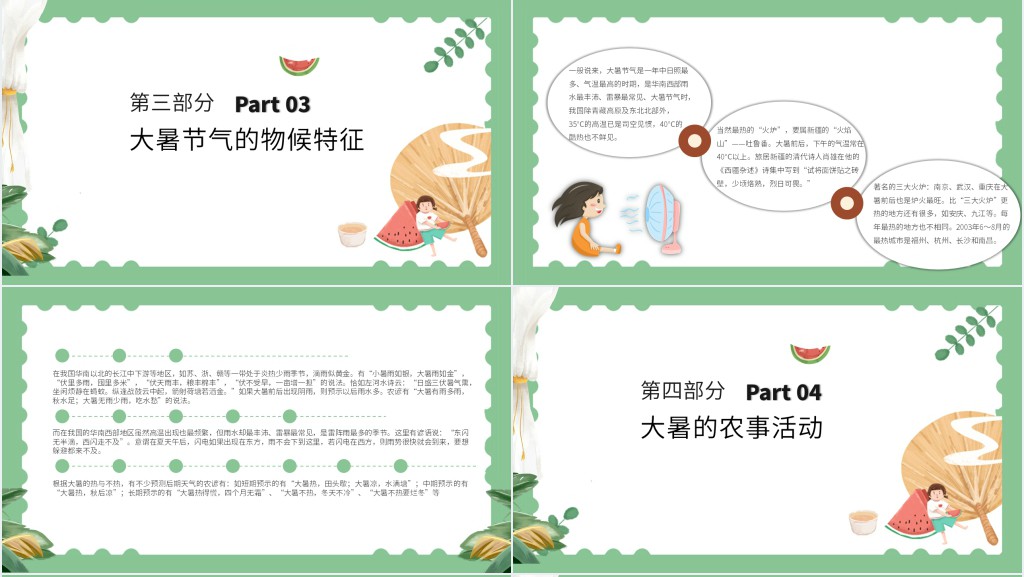 二十四节气之大暑科普知识PPT模板 二十四节气之大暑科普知识PPT模板