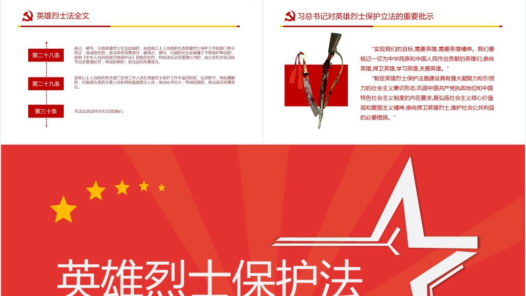 英雄烈士保护法PPT党课 英雄烈士保护法PPT党课