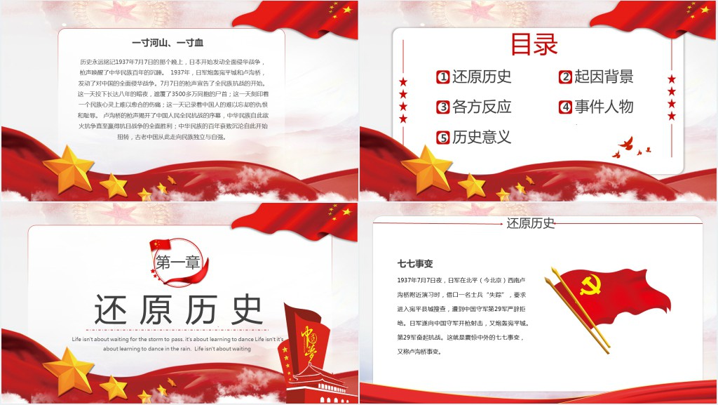 纪念卢沟桥事变PPT党课 纪念卢沟桥事变PPT党课