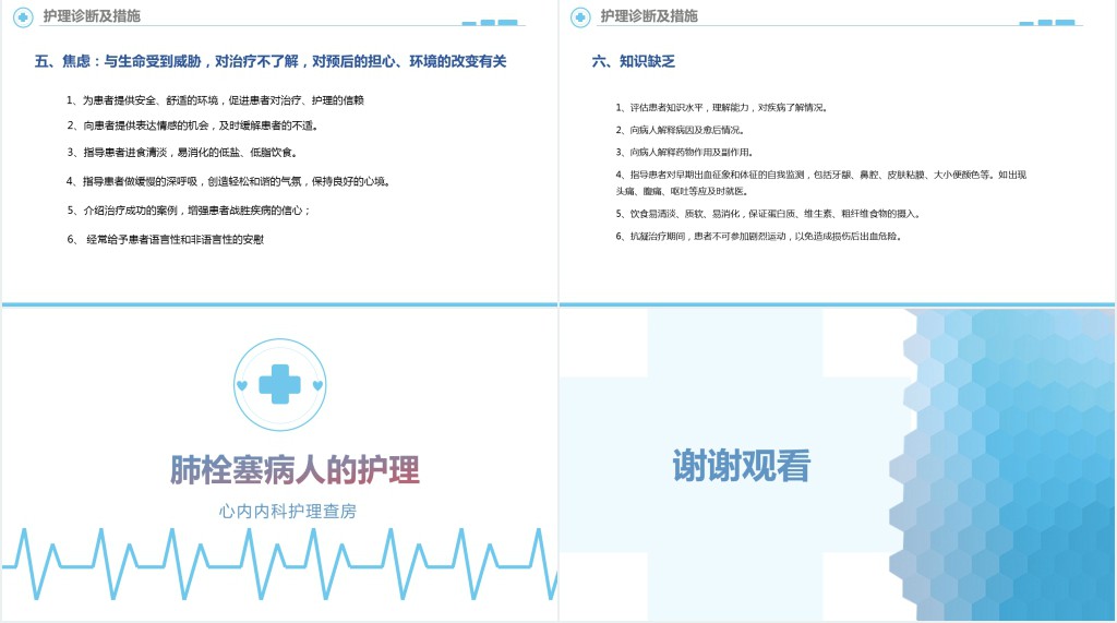 肺栓塞病人的护理措施PPT模板