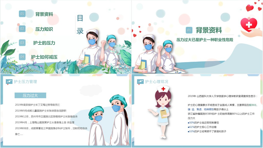 护士压力及自我情绪管理PPT模板 护士压力及自我情绪管理PPT模板