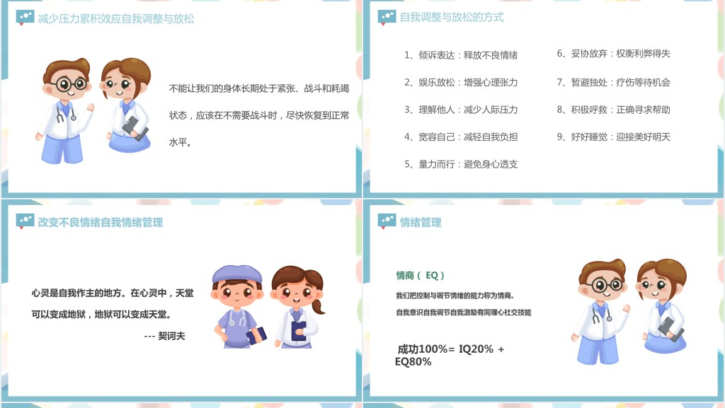 护士压力及自我情绪管理PPT模板 护士压力及自我情绪管理PPT模板