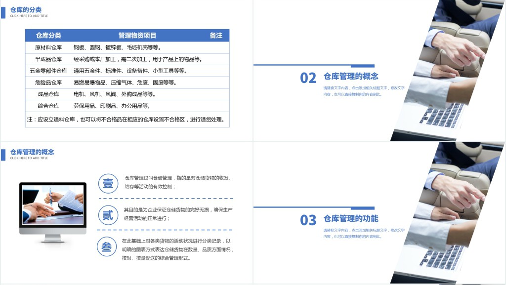 仓库管理基础知识培训蓝色商务简约PPT模板
