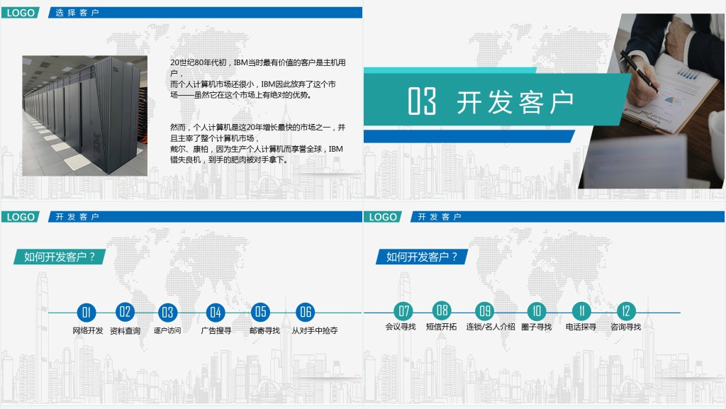 实用经典客户管理之开发客户PPT模板