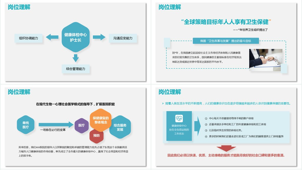 健康体检中心护士长竞聘稿PPT模板 健康体检中心护士长竞聘稿PPT模板