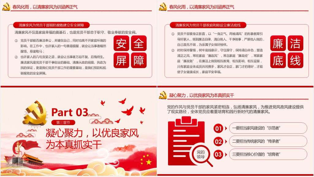 清廉家风家训清正党风政风PPT党课 清廉家风家训清正党风政风PPT党课