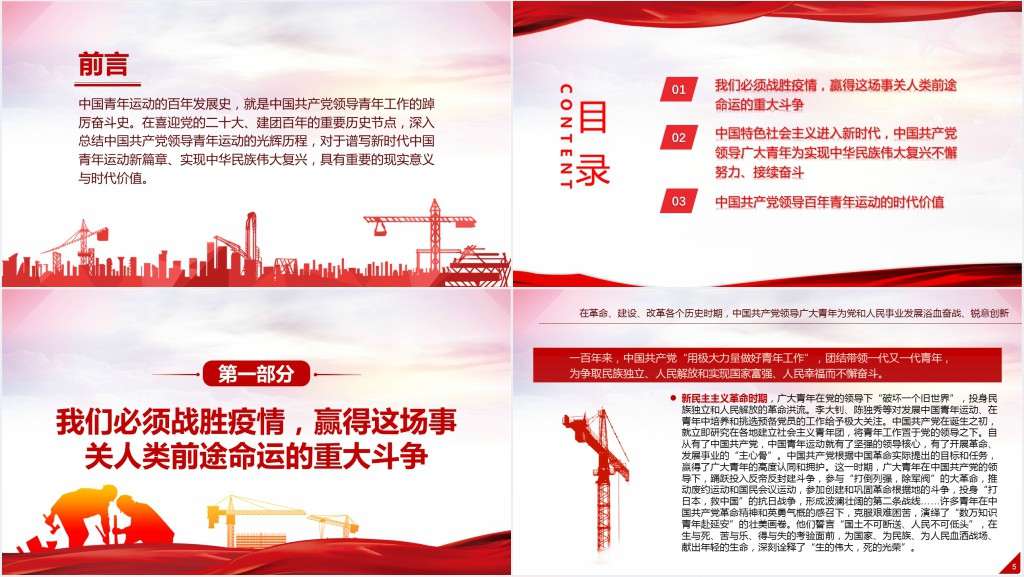 中国共产党领导百年青年运动的光辉历程PPT党课 中国共产党领导百年青年运动的光辉历程PPT党课