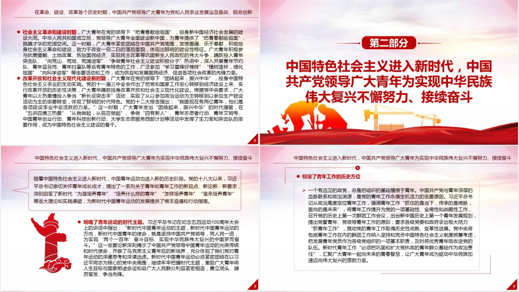 中国共产党领导百年青年运动的光辉历程PPT党课 中国共产党领导百年青年运动的光辉历程PPT党课