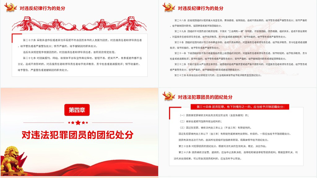 中国共产主义青年团纪律处分条例PPT党课 中国共产主义青年团纪律处分条例PPT党课