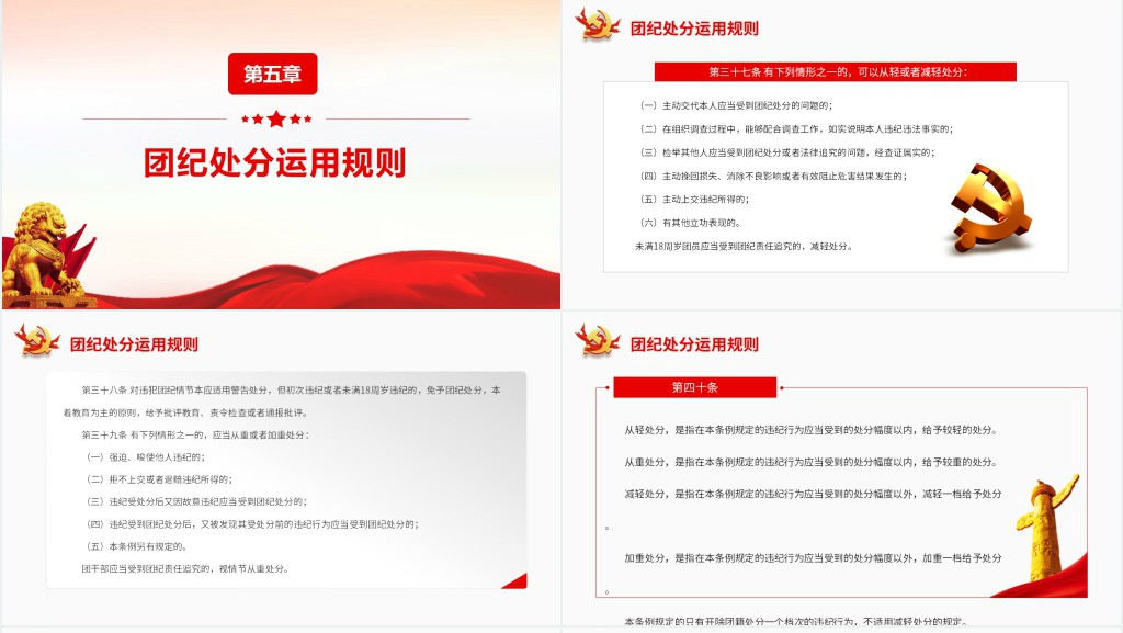中国共产主义青年团纪律处分条例PPT党课 中国共产主义青年团纪律处分条例PPT党课