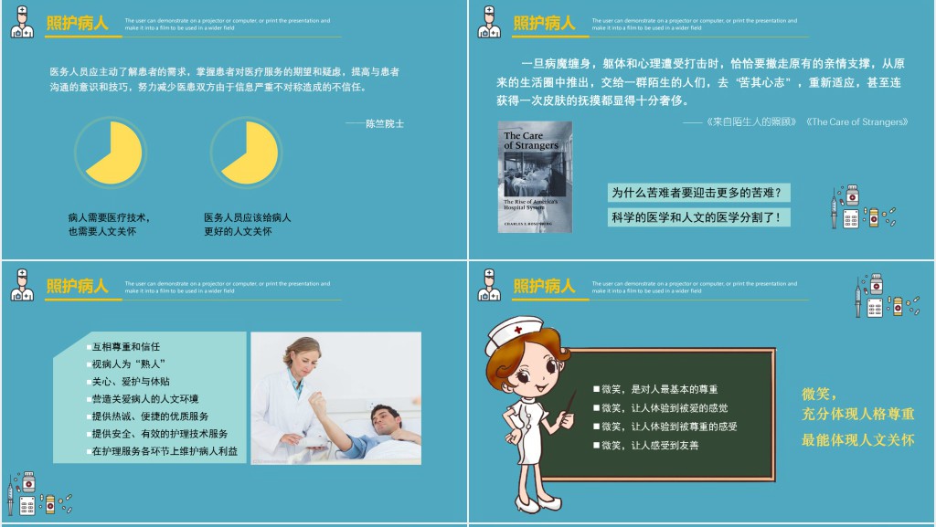 护理人文关怀的主要内容PPT模板 护理人文关怀的主要内容PPT模板
