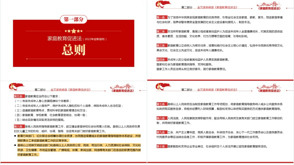 最新发布家庭教育促进法解读PPT党课 最新发布家庭教育促进法解读PPT党课