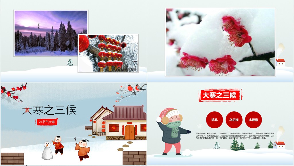 大寒节气典故由来PPT模板