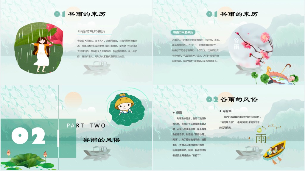 谷雨气候风俗小知识PPT模板 谷雨气候风俗小知识PPT模板