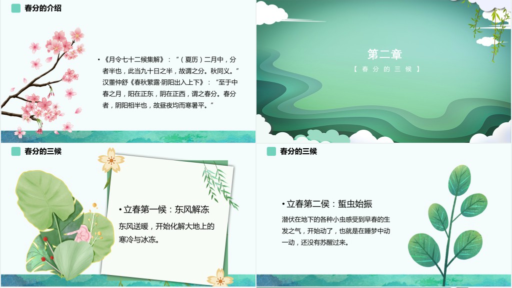 介绍春分节气讲解讲稿PPT模板