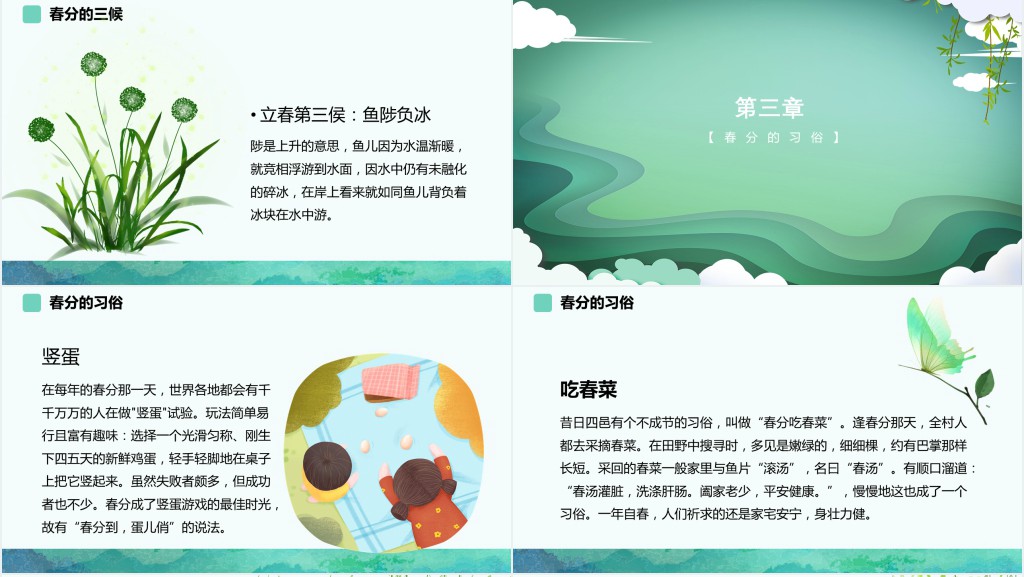 介绍春分节气讲解讲稿PPT模板