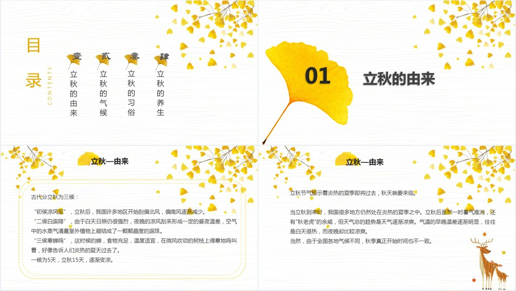 精美立秋节气详细介绍PPT模板 精美立秋节气详细介绍PPT模板