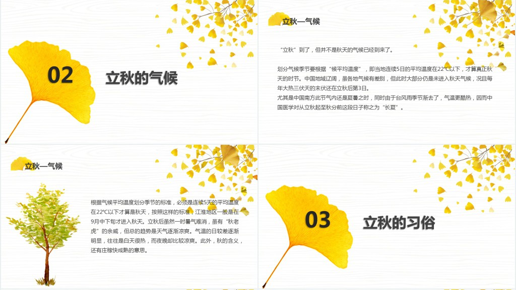 精美立秋节气详细介绍PPT模板 精美立秋节气详细介绍PPT模板