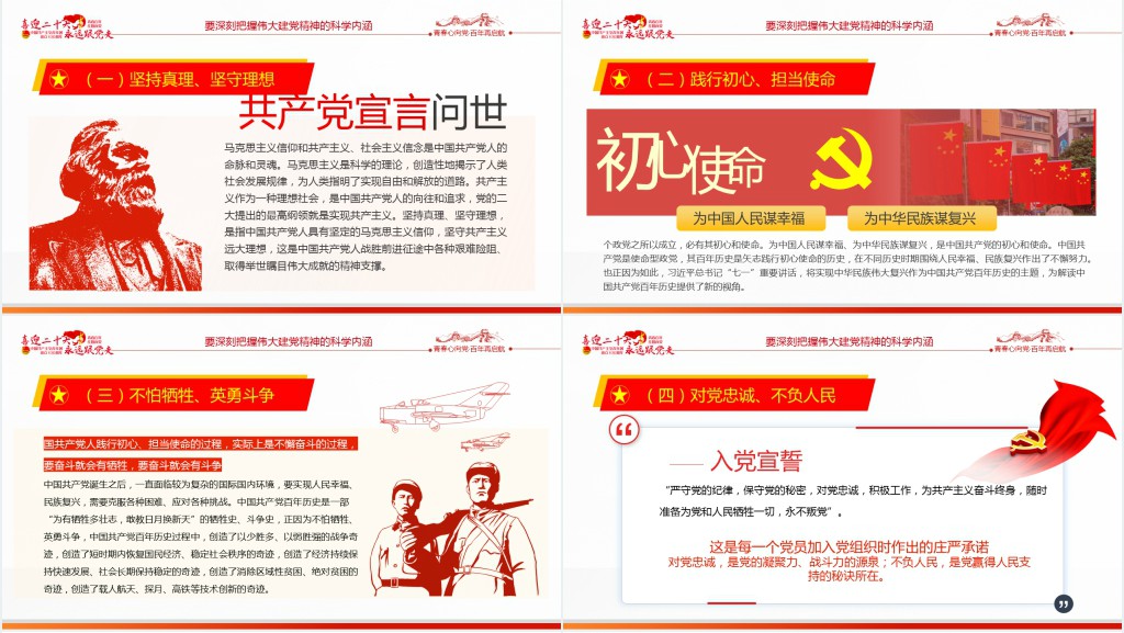 继承和弘扬伟大建党精神PPT党课 继承和弘扬伟大建党精神PPT党课