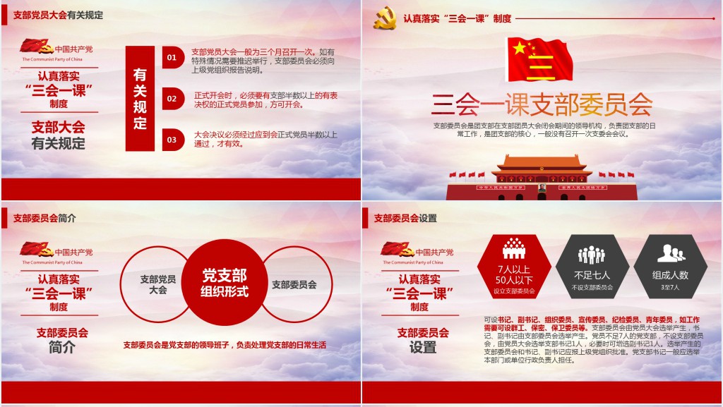 基层党支部党建工作三会一课PPT党课 基层党支部党建工作三会一课PPT党课