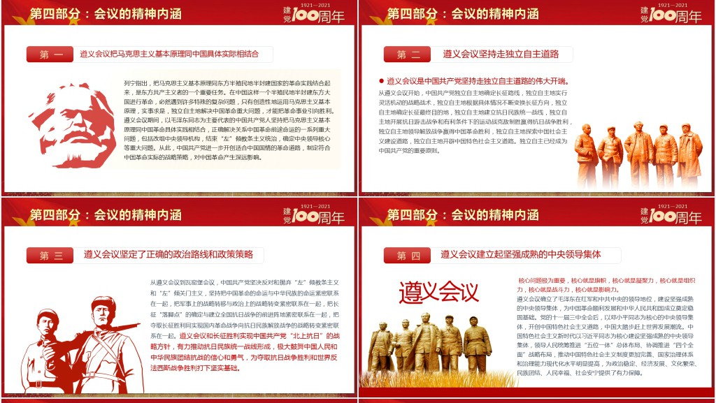 党史学习遵义会议PPT党课 党史学习遵义会议PPT党课