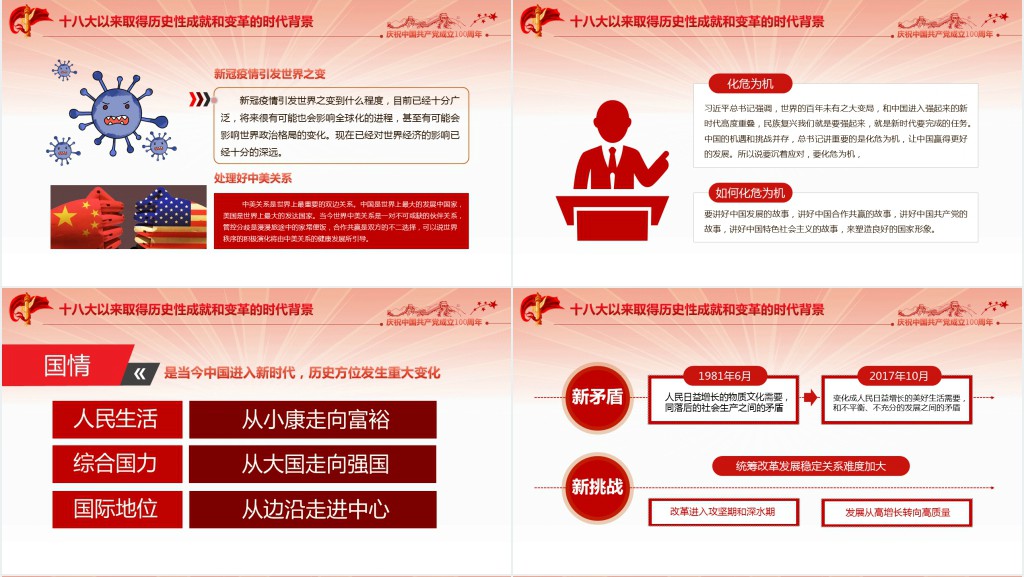 党的十八大以来的历史性成就和变革PPT党课 党的十八大以来的历史性成就和变革PPT党课