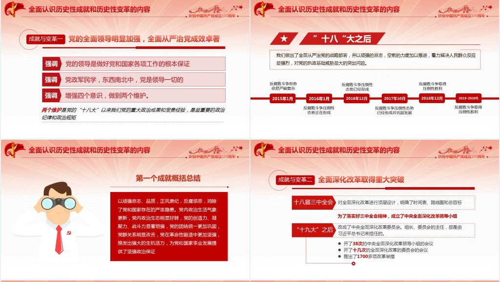 党的十八大以来的历史性成就和变革PPT党课 党的十八大以来的历史性成就和变革PPT党课
