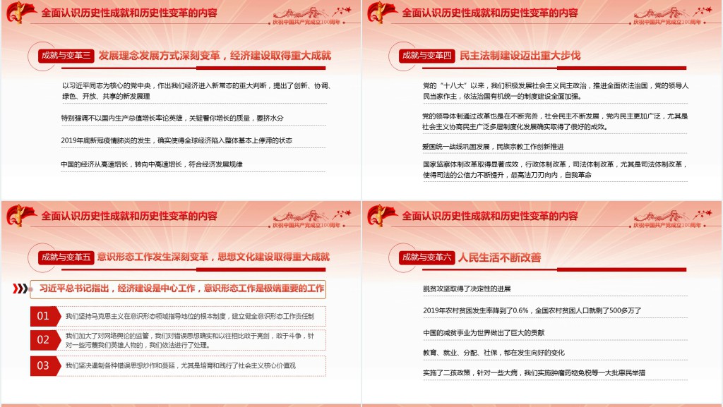 党的十八大以来的历史性成就和变革PPT党课 党的十八大以来的历史性成就和变革PPT党课