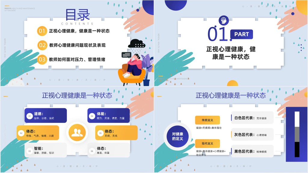 大学教师心里健康及维护培训PPT简约时尚风心理知识培训专题课件