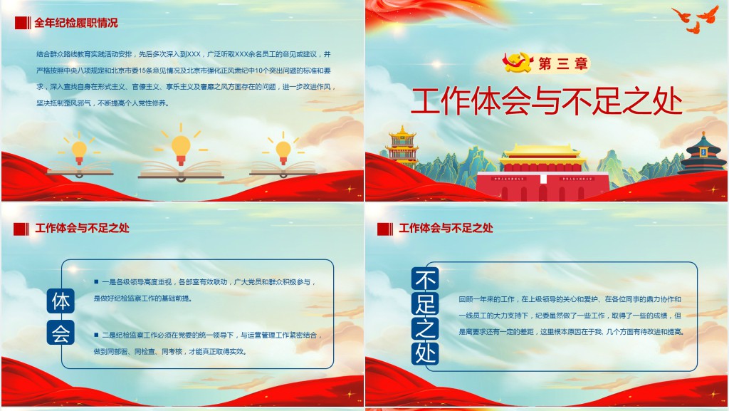 党政风纪委书记述职报告PPT模板