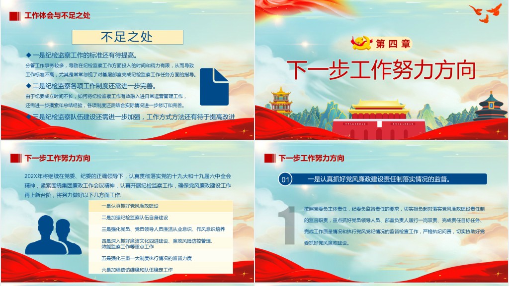 党政风纪委书记述职报告PPT模板