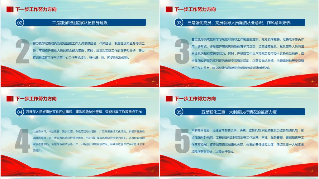 党政风纪委书记述职报告PPT模板