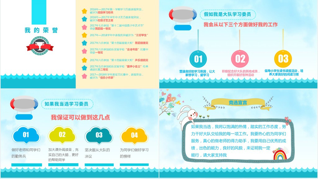 大队学习委员竞选演讲稿PPT模板 大队学习委员竞选演讲稿PPT模板