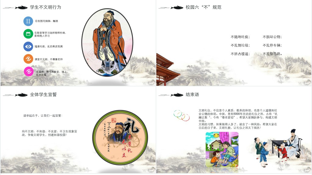 小学生校园文明礼仪教育教学PPT课件