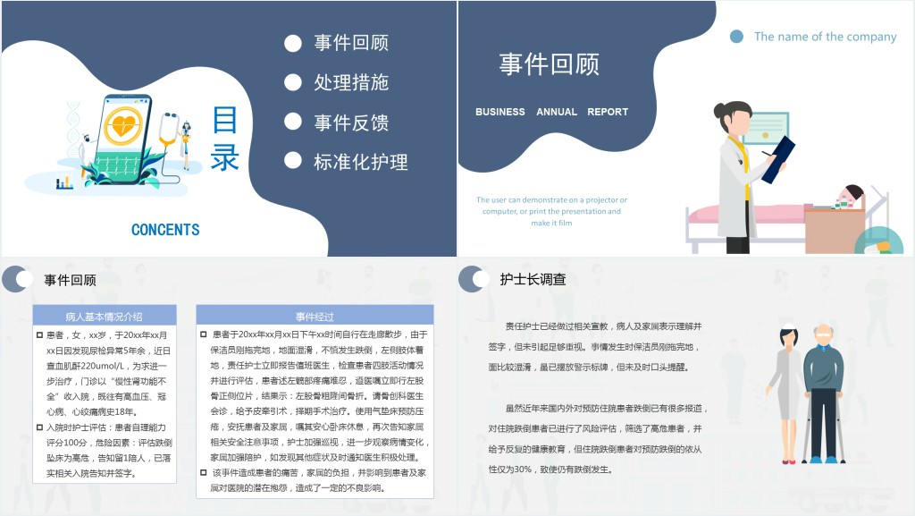 一例跌倒护理不良事件分析PPT模板 一例跌倒护理不良事件分析PPT模板