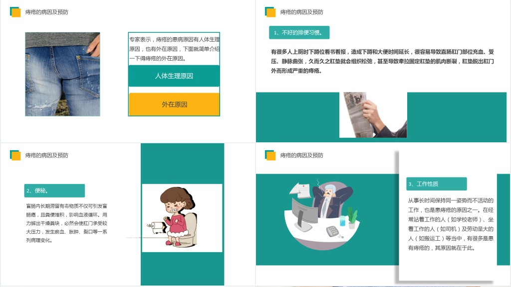 痔疮病的日常预防与护理PPT模板 痔疮病的日常预防与护理PPT模板